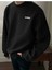 Minimal Baskılı Erkek Bisiklet Yaka Ünisex Oversize Sweatshirt 1