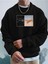 Varoluş Baskılı Bisiklet Yaka Ünisex Oversize Sweatshirt 1