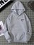 Minimal Yarım Kalp Baskılı Ünisex Kapüşonlu Oversize Sweatshirt 1