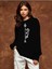 2'li Aslan/kaplan Baskılı Bisiklet Yaka Salaş Eşofman Üstü Oversize Sweatshirt 3