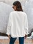 4 Tüy Baskılı Bisiklet Yaka Ünisex Beyaz Oversize Sweatshirt 2