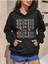 Kındness Smile Baskılı Ünisex Siyah Kapüşonlu Oversize Sweatshirt 1
