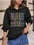 Kındness Smile Baskılı Ünisex Siyah Kapüşonlu Oversize Sweatshirt 3