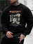 Masterly Baskılı Bisiklet Yaka Ünisex Siyah Oversize Sweatshirt 1