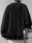 Masterly Baskılı Bisiklet Yaka Ünisex Siyah Oversize Sweatshirt 2