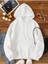 Düz Basic Ünisex Siyah Beyaz Gri Kapüşonlu Oversize Sweatshirt 1