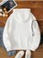 Düz Basic Ünisex Siyah Beyaz Gri Kapüşonlu Oversize Sweatshirt 3