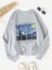 Unisex Yıldızlı Gece Baskılı Oversize Bisiklet Yaka Sweatshirt 1