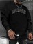 Los Angeles Baskılı Bisiklet Yaka Ünisex Siyah Oversize Sweatshirt 1
