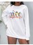 Voleybol Milli Takımı Vargas Ebrar Baskılı Bisiklet Yaka Beyaz Ünisex Boyfirend Oversize Sweatshirt 1