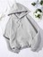 Düz Basic Ünisex Siyah Beyaz Gri Kapüşonlu Oversize Sweatshirt 1