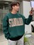 Standard Baskılı Bisiklet Yaka Oversize Sweatshirt 1