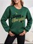 Yeni Yıl Basklı Bisiklet Yaka Yeşil Ünisex Oversize Sweatshirt 1