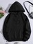 Düz Basic Ünisex Siyah Beyaz Gri Kapüşonlu Oversize Sweatshirt 1