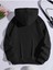 Düz Basic Ünisex Siyah Beyaz Gri Kapüşonlu Oversize Sweatshirt 2