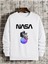 Nasa Baskılı Bisiklet Yaka Ünisex Oversize Sweatshirt 1