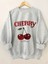 Cherry Baskılı Bisiklet Yaka Kadın Sweatshirt 1