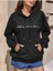 Look Up At Baskılı Ünisex Siyah Kapüşonlu Oversize Sweatshirt 1