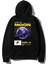Moon Oversize Siyah Kapüşonlu Hoodie Sweatshirt 1