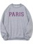Kadın Paris Yazılı Gri Sweatshirt 1