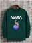 Nasa Baskılı Bisiklet Yaka Ünisex Oversize Sweatshirt 1