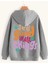 Gri See Good Baskılı Oversize Kapüşonlu Sweatshirt 1