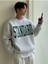 Standard Baskılı Bisiklet Yaka Oversize Sweatshirt 1