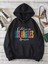 Los Angeles America Baskılı Ünisex Siyah Kapüşonlu Oversize Sweatshirt 1