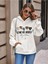5 Kalpli Love Yourself Baskılı Ünisex Beyaz Kapüşonlu Oversize Sweatshirt 2