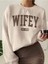Wifey 2024 Evli Baskılı Bisiklet Yaka Kadın Oversize Sweatshirt 1