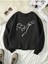 Köpek Dostu Baskılı Bisiklet Yaka Oversize Sweatshirt 3