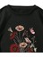 Çiçekli Kitap Baskılı Siyah Bisiklet Yaka Ünisex Oversize Sweatshirt 2
