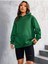 Kadın Yeşil Kiss Me Oversize Kapşonlu Sweatshirt 3
