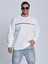 Paris Baskılı Beyaz Bisiklet Yaka Ünisex Oversize Sweatshirt 3