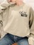 Unisex Sırt Kalp Baskılı Sweatshirt Bisiklet Yaka Oversize Sweatshirt 2