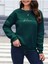 Believe Baskılı Bisiklet Yaka Siyah Kadın Oversize Sweatshirt 2