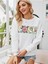 Kadın Beyaz Love Baskılı Oversize Sweatshirt 1
