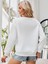 Kadın Beyaz Love Baskılı Oversize Sweatshirt 2