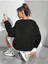 Iskelet Deniz Kızı Baskılı Bisiklet Yaka Ünisex Siyah Oversize Sweatshirt 3
