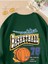 Unisex Yeşil Basketbal Baskılı Oversize Sweatshirt 1