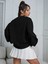 Kedi Dostu Baskılı Bisiklet Yaka Oversize Sweatshirt 4