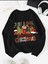 New Years Baskılı Bisiklet Yaka Siyah Ünisex Oversize Sweatshirt 1
