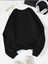 New Years Baskılı Bisiklet Yaka Siyah Ünisex Oversize Sweatshirt 2