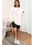 Kedi Dostu Baskılı Bisiklet Yaka Ünisex Oversize Sweatshirt 2