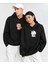 Sevgili Kombini Tasarım Baskılı Kapüşonlu Kanguru Cep Ünisex Oversize Sweatshirt 1