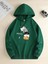 Unisex Anime Kediler Kapşonlu Baskılı Oversize Sweatshirt 1