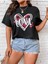 Siyah Oversize T-Shirt Love Baskılı 4