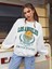 Los Angeles Challenge Baskılı Bisiklet Yaka Ünisex Beyaz Oversize Sweatshirt 1
