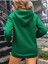 Leopar Kalp Baskılı Ünisex Siyah Kapüşonlu Oversize Sweatshirt 2