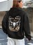 Wıld West Rodeo Baskılı Ünisex Siyah Kapüşonlu Oversize Sweatshirt 1